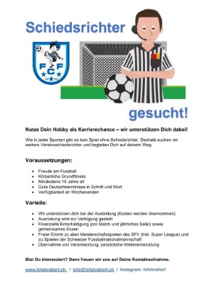 Schiedsrichter gesucht!